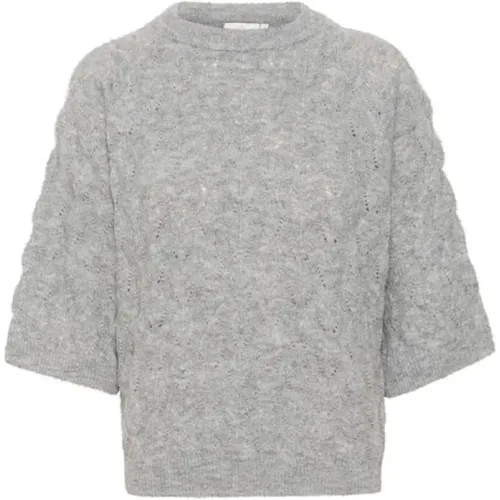 Grey Melange Kamalene Knit Pullover , female, Sizes: XS, L, XL, M, S - Kaffe - Modalova