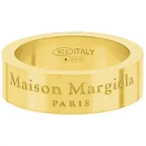 Logo Design Gold-Plated Silver Ring , female, Sizes: 47 MM - Maison Margiela - Modalova