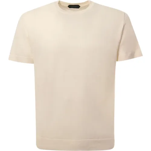 T-shirts and Polos Sand , male, Sizes: L, M - Zanone - Modalova