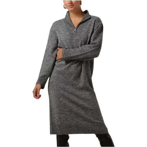 Zip Knit Kleid für jeden Anlass , Damen, Größe: S - Object - Modalova