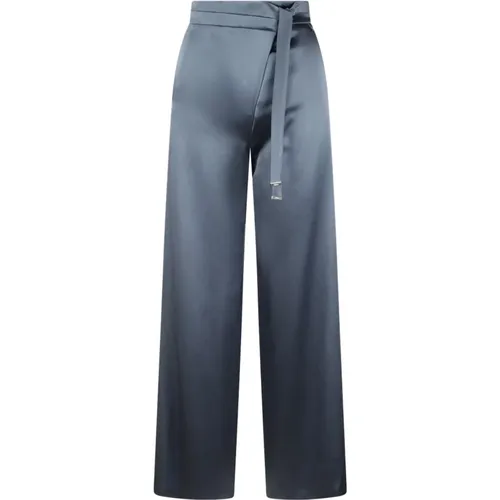 Satin Wide Leg Wrap Trousers , female, Sizes: XL, M, XS, S, 2XS, L - Herno - Modalova