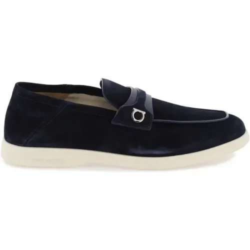 Gancini Suede Moccasins , Herren, Größe: 40 1/2 EU - Salvatore Ferragamo - Modalova