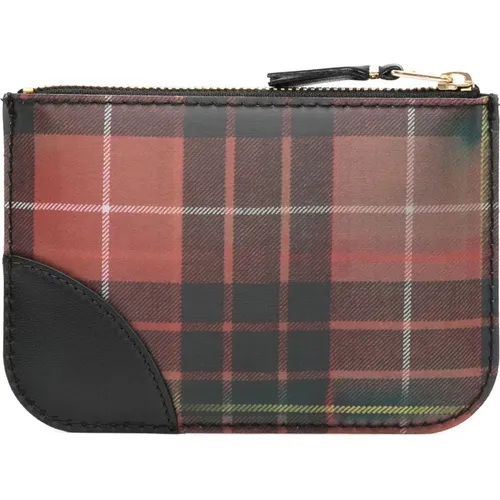 Linsenförmige holografische Tartan-Muster Brieftasche - Comme des Garçons - Modalova