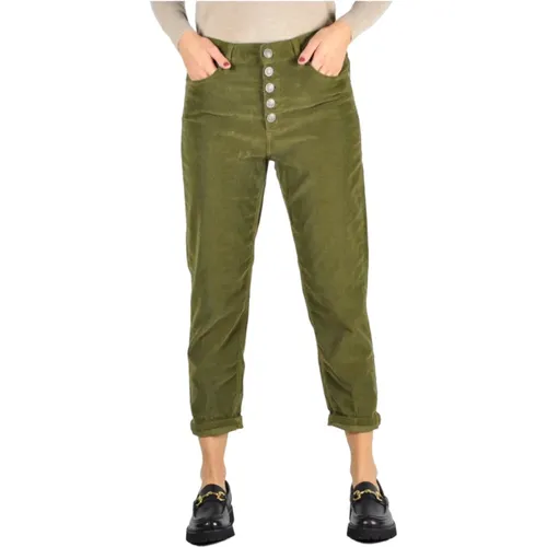 Grüne Jeans mit Schmuckdetail , Damen, Größe: W30 - Dondup - Modalova