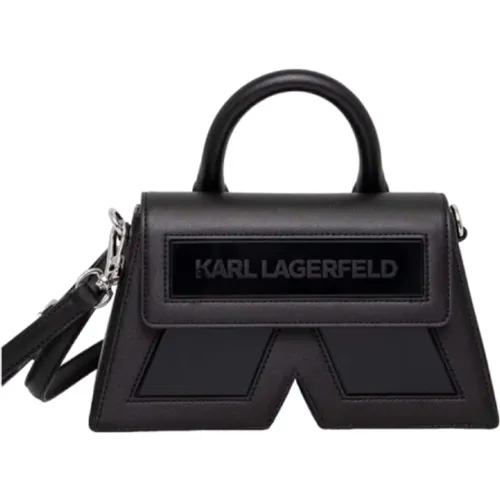 Schwarze Leder Essential Crossbody Tasche - Karl Lagerfeld - Modalova