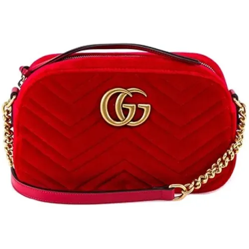 Marmont velvet small shoulder bag , female, Sizes: ONE SIZE - Gucci - Modalova