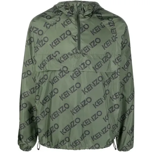 Logo-Print Hooded Jacket , male, Sizes: S, L - Kenzo - Modalova
