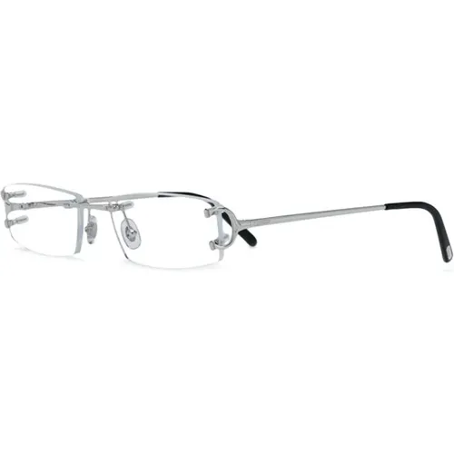 Silberne Optische Brille Stilvoll und vielseitig , unisex, Größe: 53 MM - Cartier - Modalova