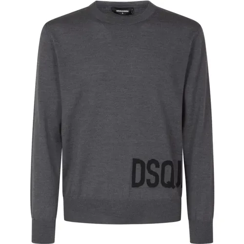 Grey Crewneck Sweaters , male, Sizes: S - Dsquared2 - Modalova