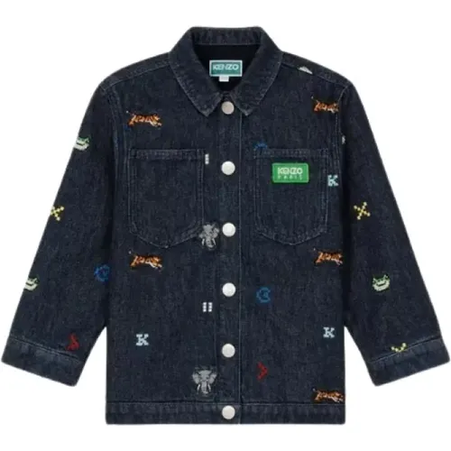 Kinder Denim Jacke mit Doppelten Taschen - Kenzo - Modalova