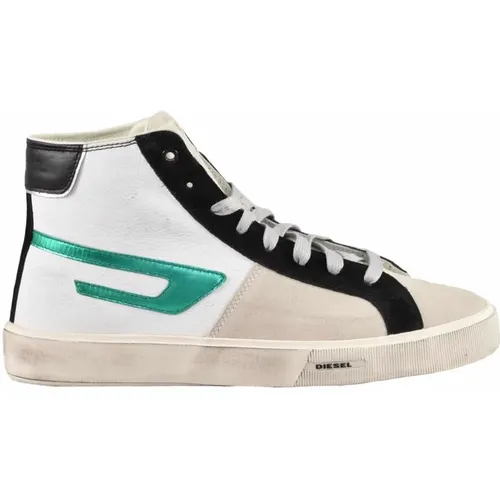 Leather Sneakers with Rubber Sole , male, Sizes: 8 UK - Diesel - Modalova