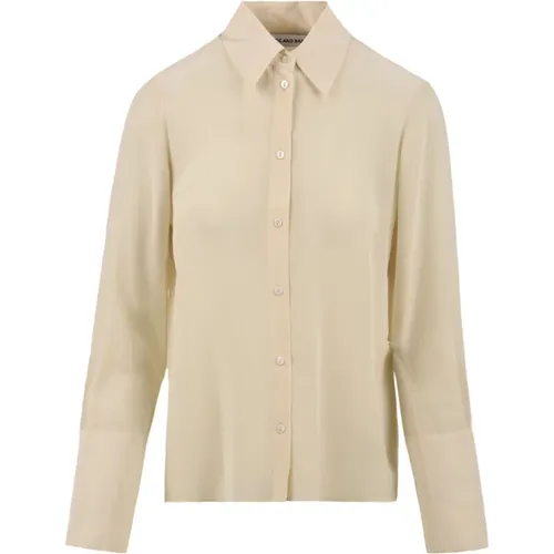 Cream Shirts for Stylish Attire , female, Sizes: M, S, XS - Attic and Barn - Modalova