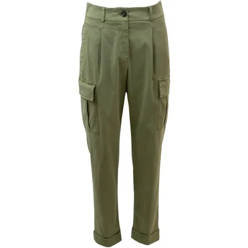 Carrot Pants with Military Style Pockets , female, Sizes: M - PESERICO - Modalova