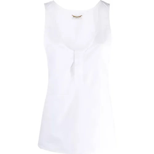 Durchsichtige Henley Tank Top , Damen, Größe: M - Saint Laurent - Modalova