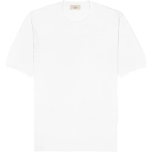 Leinen Baumwolle Weißes T-Shirt - Altea - Modalova