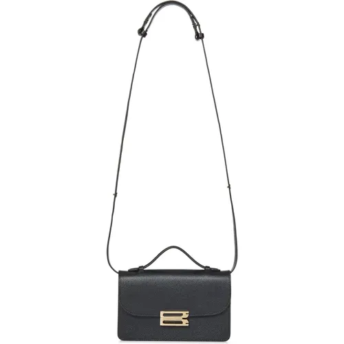 Schwarze Lederschultertasche mit B-Schnalle - Victoria Beckham - Modalova