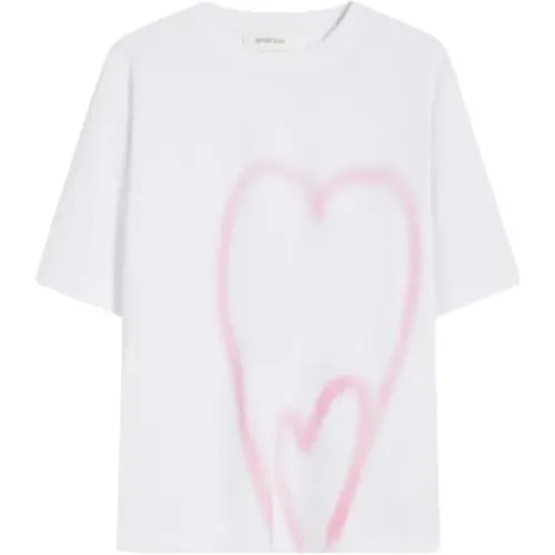 Heart Print Jersey T-shirt , female, Sizes: XS - SPORTMAX - Modalova