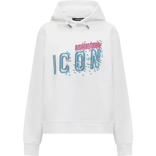 Icon Pixeled Kapuzenpullover , Damen, Größe: M - Dsquared2 - Modalova