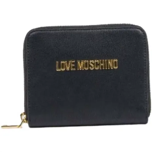 Small Wallet with Gold Metal Brand Logo , female, Sizes: ONE SIZE - Love Moschino - Modalova
