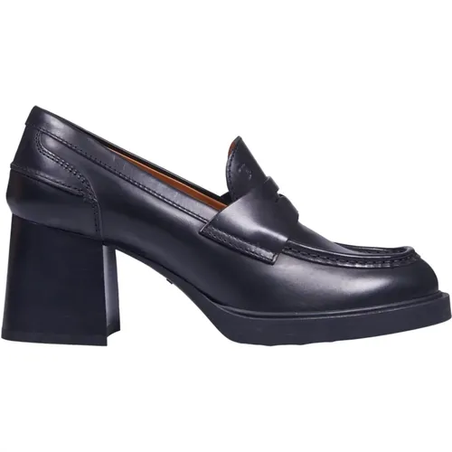 Schwarzer Loafer Mokassin Absatz Kalbsleder - TOD'S - Modalova