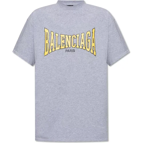 T-Shirt mit bedrucktem Logo - Balenciaga - Modalova