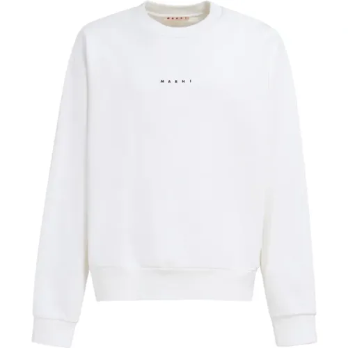 Baumwoll-Sweatshirt mit Mini-Logo , Herren, Größe: L - Marni - Modalova