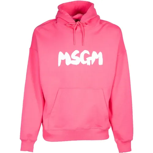 Fuchsia Bürsten Hoodie MSGM - MSGM - Modalova