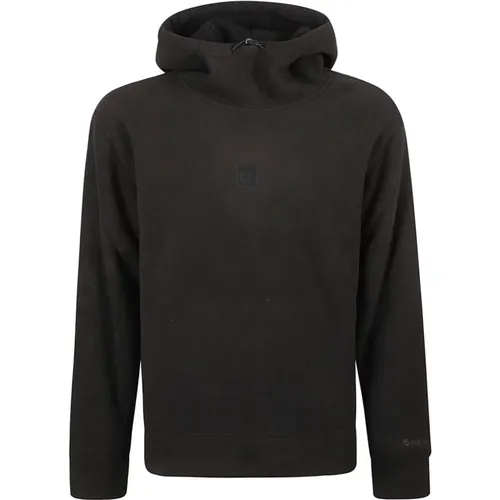 Schwarzer Fleece Hoodie mit Gummi-Logo , Herren, Größe: L - C.P. Company - Modalova