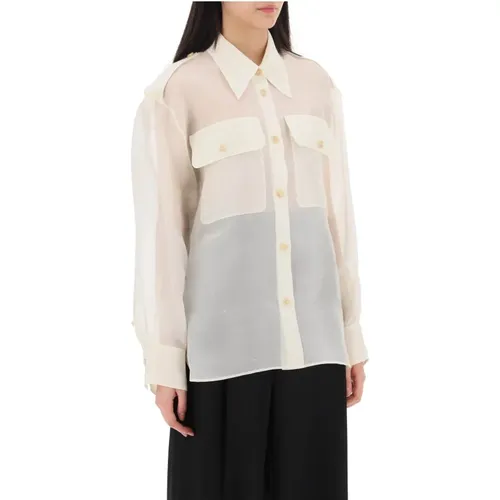 Oversized Organza Shirt , female, Sizes: XL - Khaite - Modalova