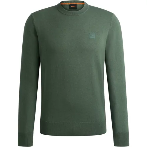 Soft Knit Sweater with Logo Patch , male, Sizes: M, L, 2XL - Hugo Boss - Modalova