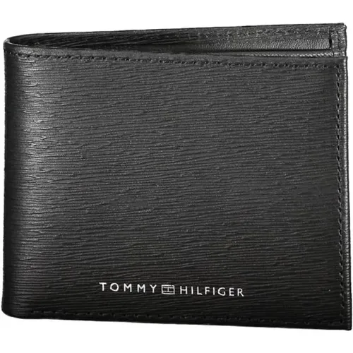 Schwarzes Leder Portemonnaie | To-32195 , Herren, Größe: ONE Size - Tommy Hilfiger - Modalova