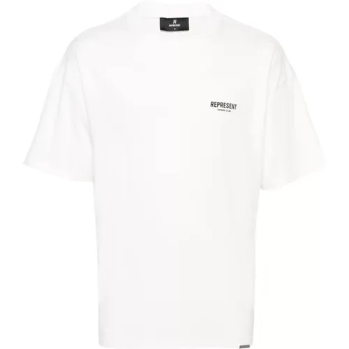 Cotton Jersey T-shirt with Logo Prints , male, Sizes: L - Represent - Modalova