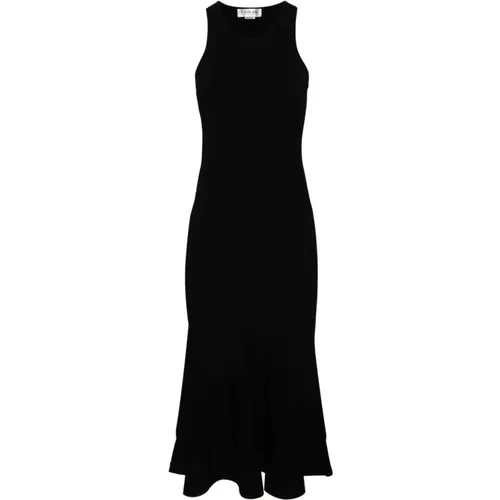 Schwarzes Bodycon-Kleid mit ausgestelltem Saum - Victoria Beckham - Modalova