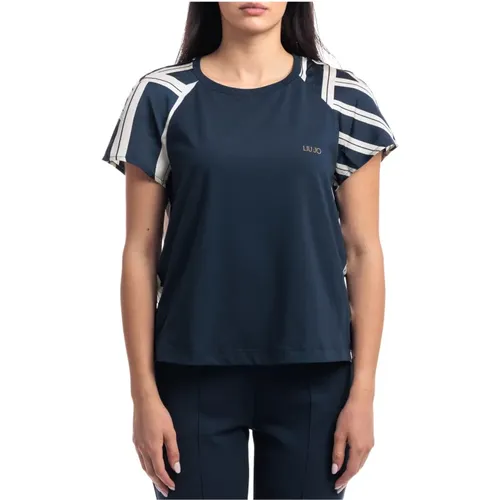Bedrucktes Satin-T-Shirt , Damen, Größe: S - Liu Jo - Modalova