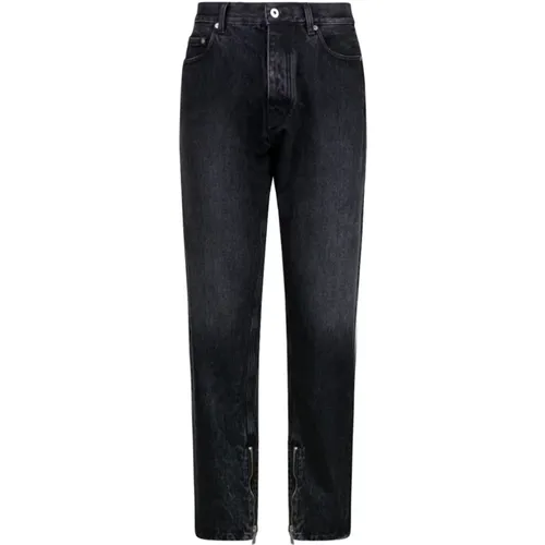 Verblasste Schwarze Denim Jeans , Herren, Größe: W30 - Off White - Modalova