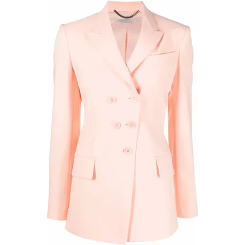 Double-Breasted Peach Pink Blazer , female, Sizes: 3XS - Stella Mccartney - Modalova