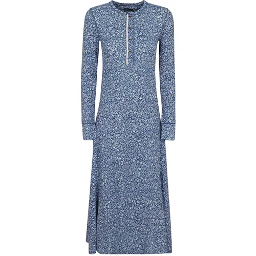 Ditsy Rowie-Long Sleeve-Day Dress , female, Sizes: S - Polo Ralph Lauren - Modalova