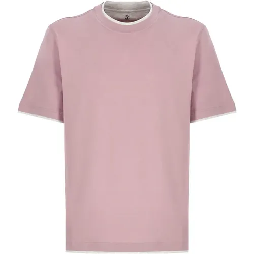 Cotton T-shirt for Men , male, Sizes: L - BRUNELLO CUCINELLI - Modalova