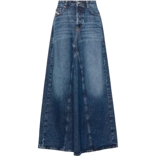 Denim A-Line Skirt , female, Sizes: W27 - Diesel - Modalova