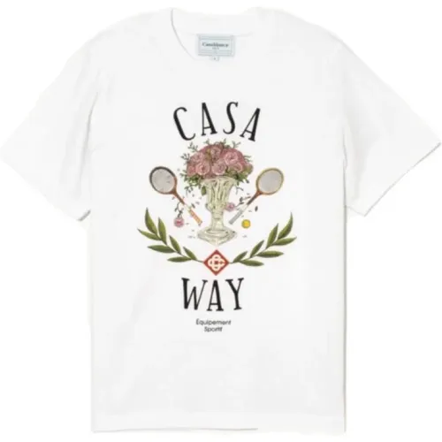 Casa Way Weißes T-Shirt , Herren, Größe: L - Casablanca - Modalova