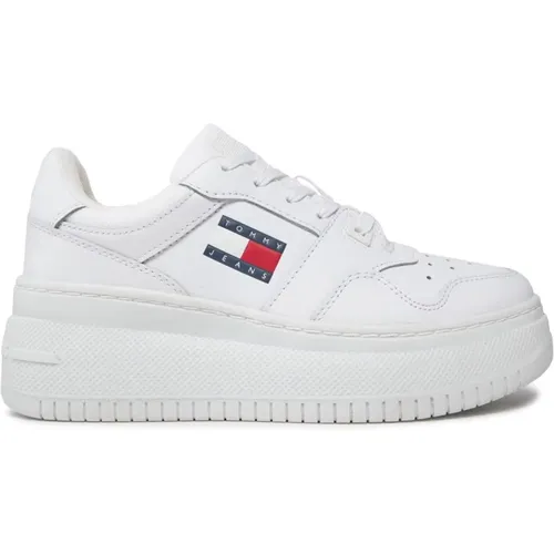 Plateau-Logo-Sneakers - Weiß , Damen, Größe: 37 EU - Tommy Jeans - Modalova