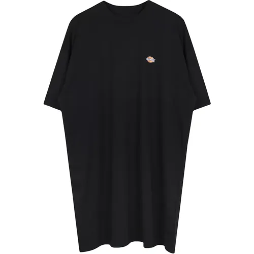 Schwarzes Baumwoll-T-Shirt-Kleid , Damen, Größe: S - Dickies - Modalova