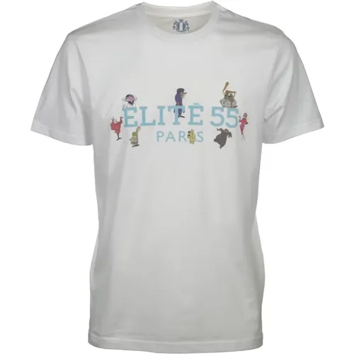 Elite Cotton T-Shirt with Frontal Print , male, Sizes: M, L - Equipe 55 - Modalova