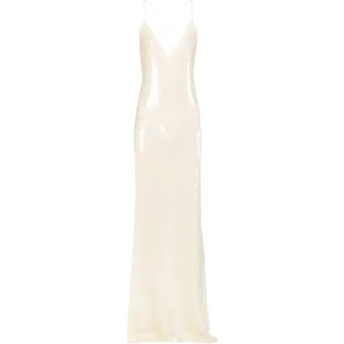 Long Liquid Dress with V-neck , female, Sizes: XL - N21 - Modalova