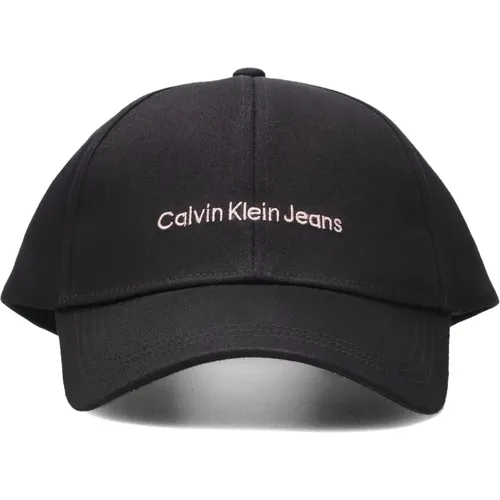 Schwarze Institutionelle Kappe für Frauen,Weiße Institutionelle Kappe Stilvolles Accessoire - Calvin Klein - Modalova