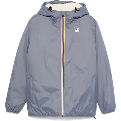 Ripstop Hooded Coat Blue-Grey , male, Sizes: 2XL - K-way - Modalova