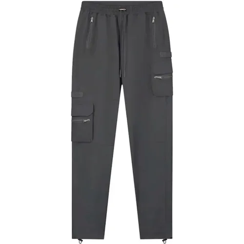 Cargo Schwarz Stylische Herrenhose , Herren, Größe: M - Malelions - Modalova