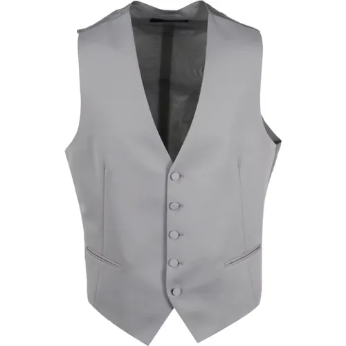 Formal Grey Vest , male, Sizes: XL, 2XL - Tagliatore - Modalova