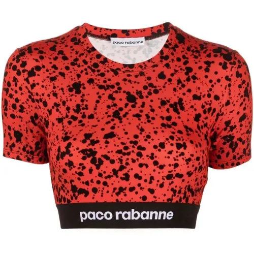 Rotes Cropped Top , Damen, Größe: L - Paco Rabanne - Modalova