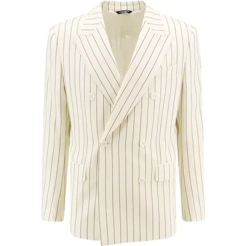 Mens Clothing Blazer White Ss24 , male, Sizes: M - Dolce & Gabbana - Modalova